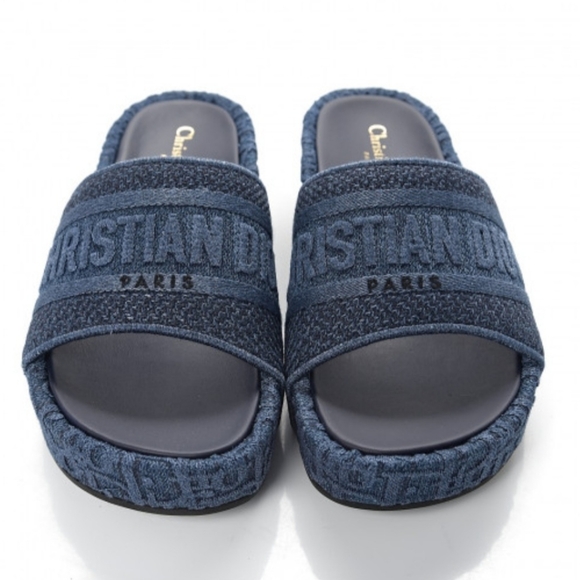 Christian Dior  Denim Platform Sandal Made in Italy Size 41 US Size 10 Like New - Picture 3 of 12